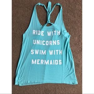 Ride With Unicorns Swim With Mermaids Tank Top